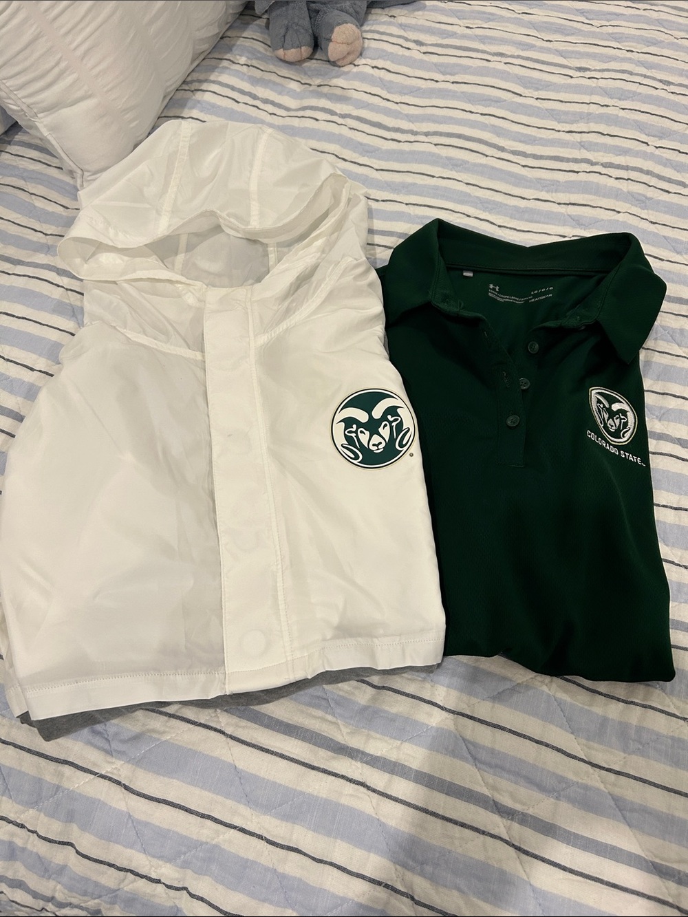 Colorado State Under Armour White Grey Jacket Small plus Golf Shirt